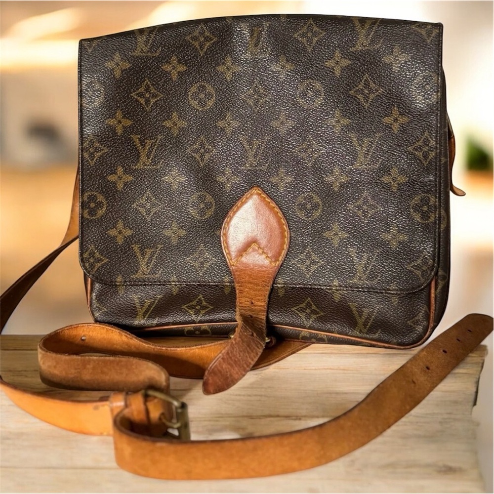 Louis Vuitton Monogram Tan and Brown Messenger Bag